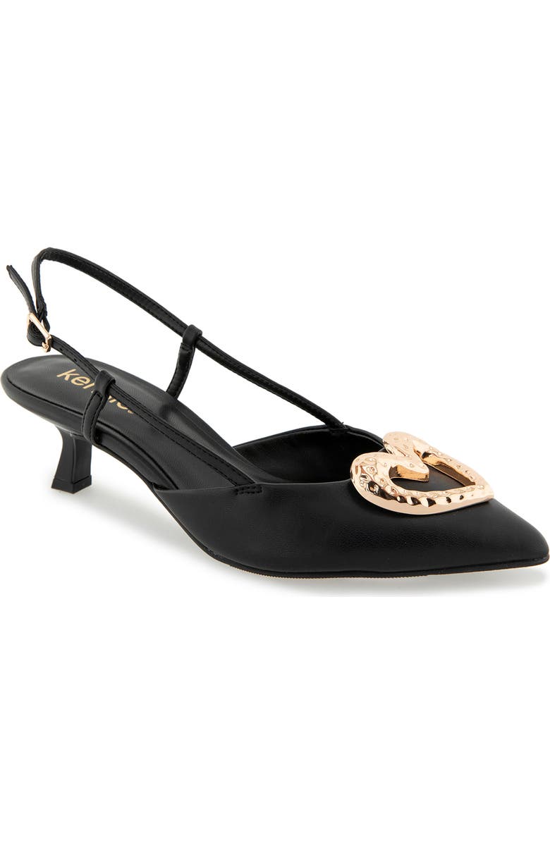 Kensie Elliana Heart Slingback Pump, Main, color, Black
