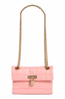 Mini Brixton Croc Embossed Leather Crossbody Bag