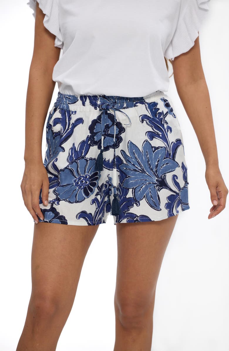 Talisman the Label Odyssey Floral Drawstring Shorts, Alternate, color, Navy Ibiza