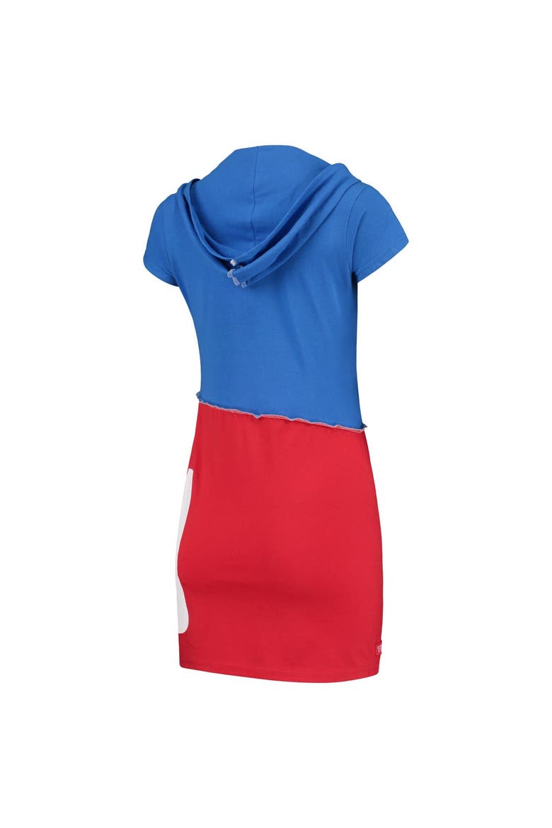 Women's Refried Apparel Royal/Red New York Giants Sustainable Hooded Mini Dress, Alternate, color, Royal