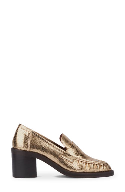 Aquatalia Josette Penny Loafer Pump In Gold