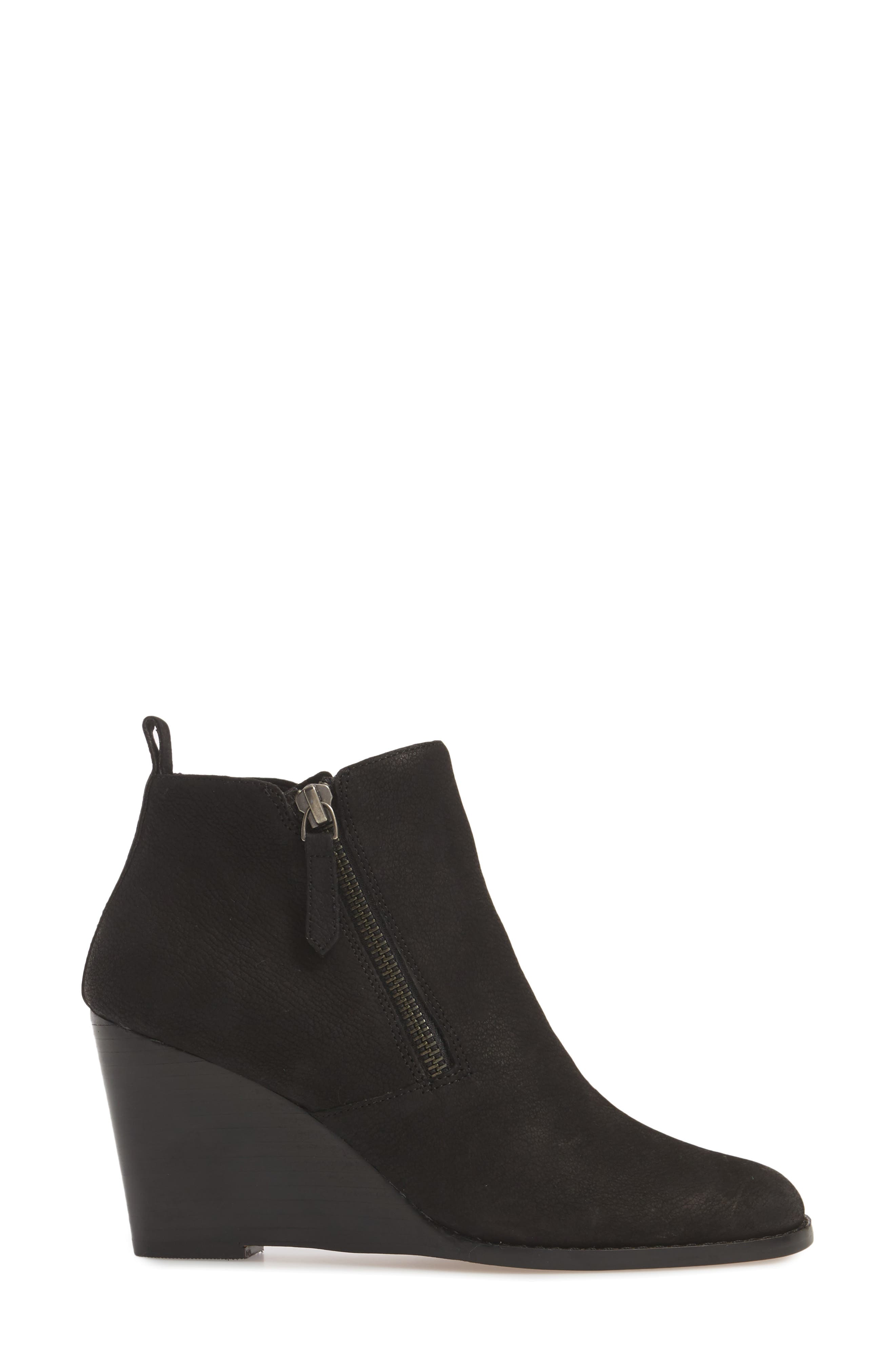 Wesley Wedge Bootie, Alternate, color, BLACK OILED NUBUCK