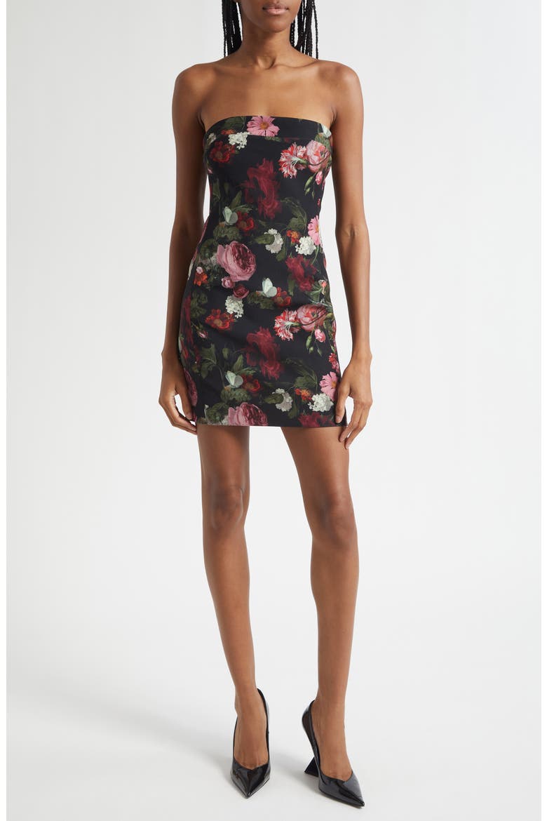 Kelly Floral Strapless Minidress, Main, color, BE STILL