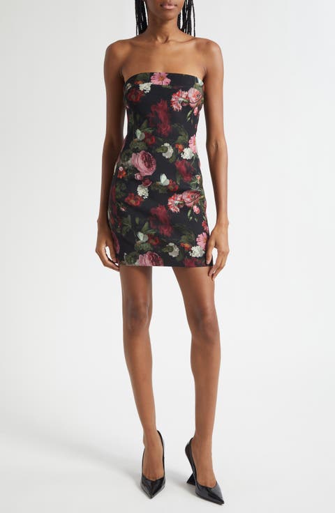 Kelly Floral Strapless Minidress