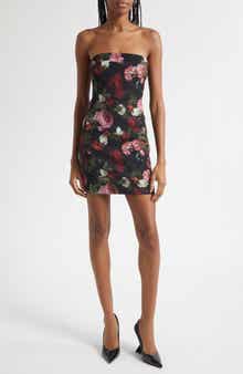 Alice + Olivia Kelly Floral Strapless Minidress