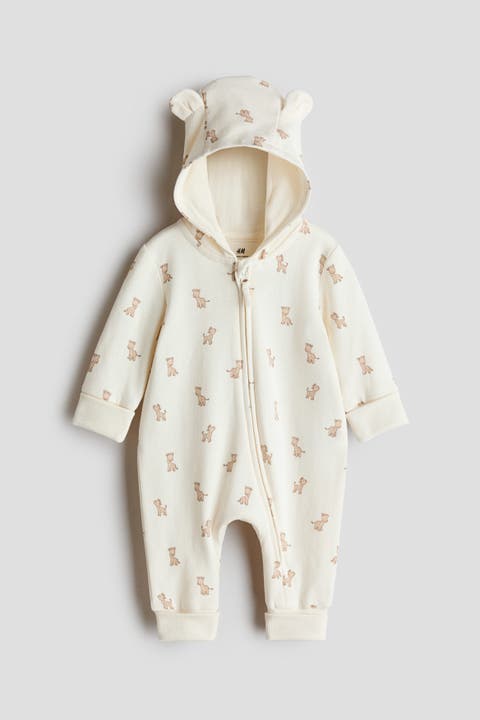 Printed Velour Romper Suit
