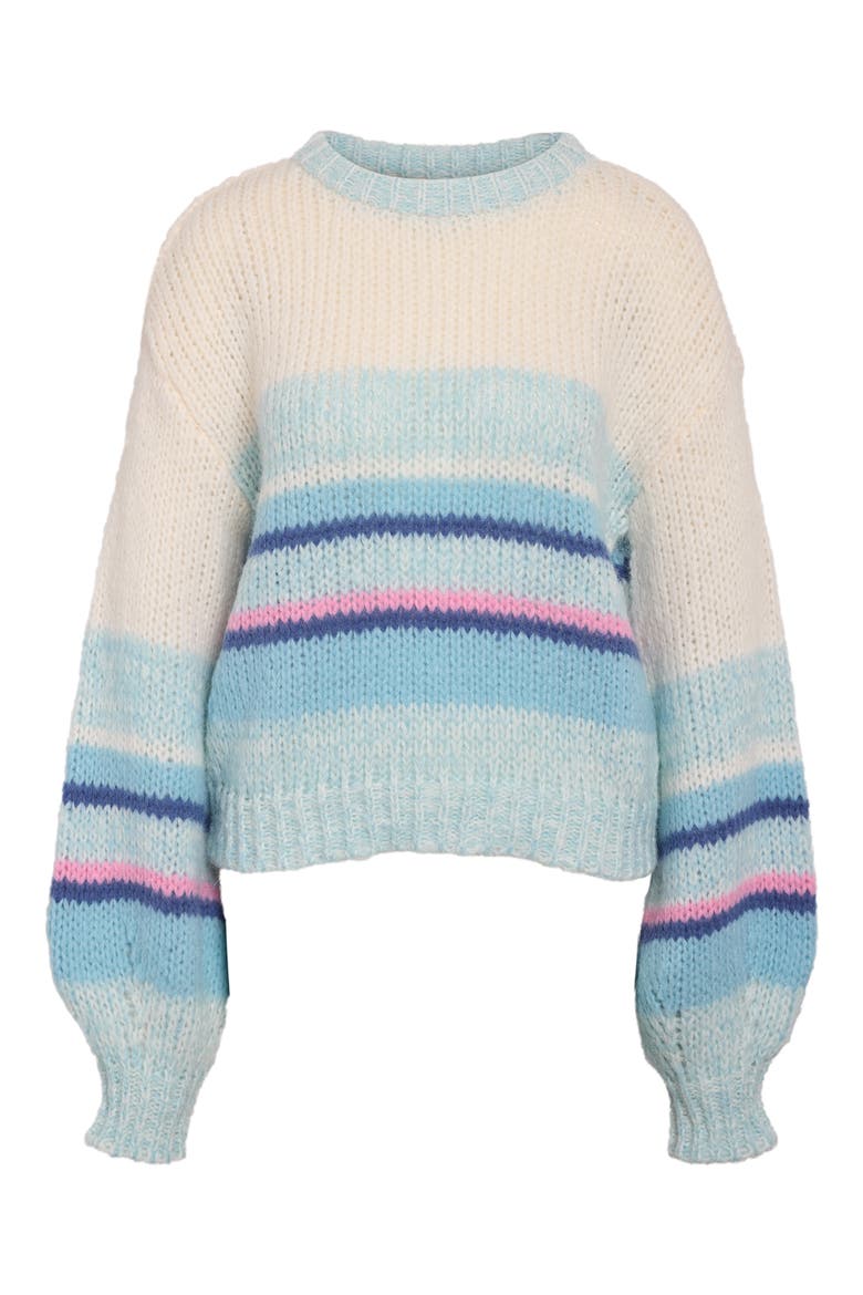 Leisa Stripe Crewneck Sweater, Alternate, color, SKY BLUE STRIPES MELANGE