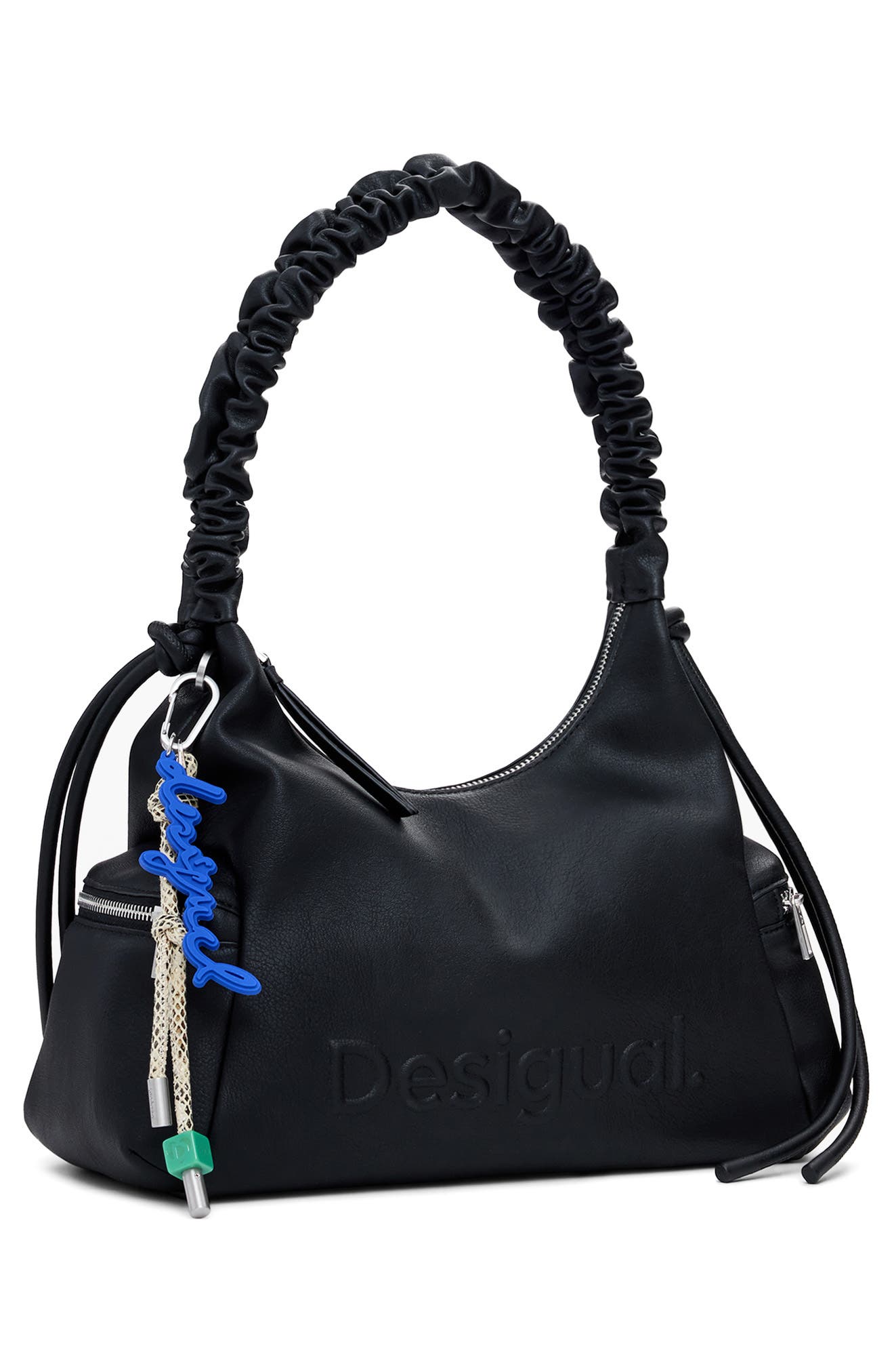 Desigual Faux Leather Shoulder Bag, Alternate, color, Black