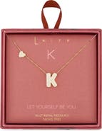 Leith Cubic Zirconia Heart & Bubble Initial Pendant Necklace