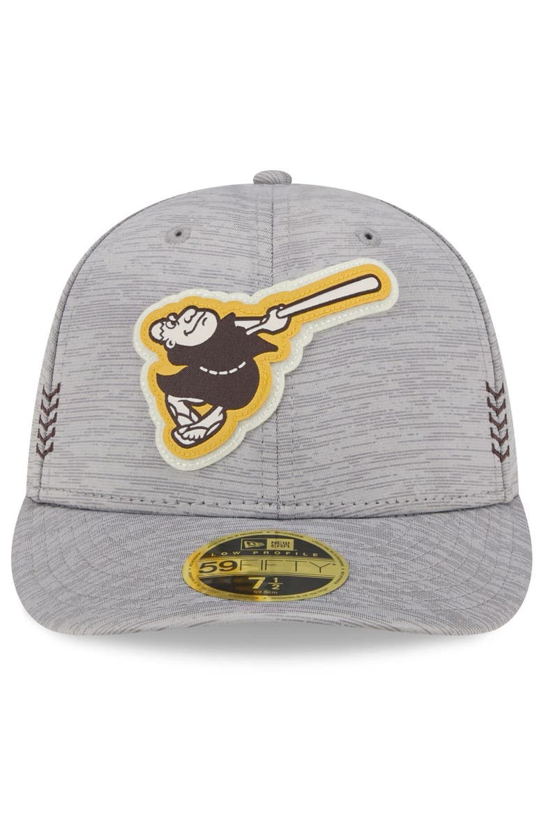 Men's New Era  Gray San Diego Padres 2024 Clubhouse Low Profile 59FIFTY Fitted Hat, Alternate, color, Heather Gray