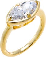 BY ADINA EDEN CZ Marquise Bezel Pinky Ring