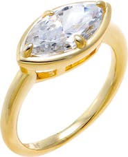 BY ADINA EDEN CZ Marquise Bezel Pinky Ring