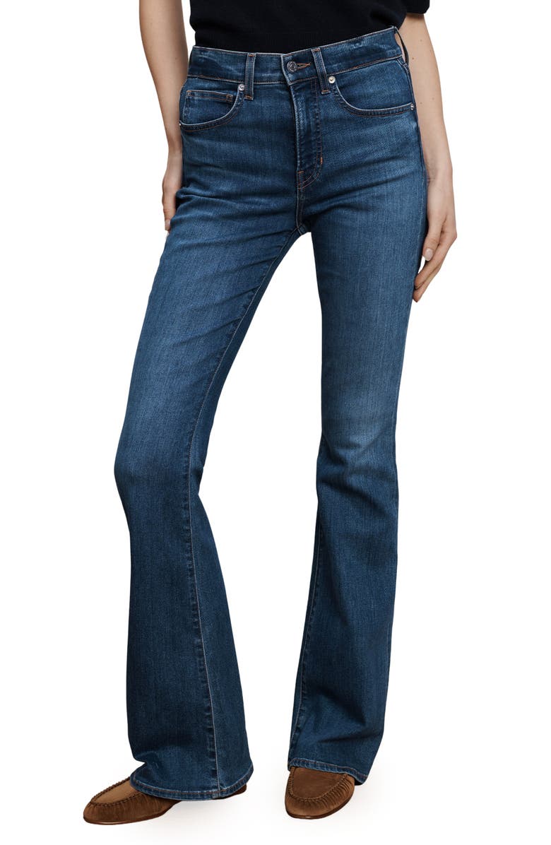 Veronica Beard Beverly High Waist Skinny Flare Jeans, Main, color, Bright Blue