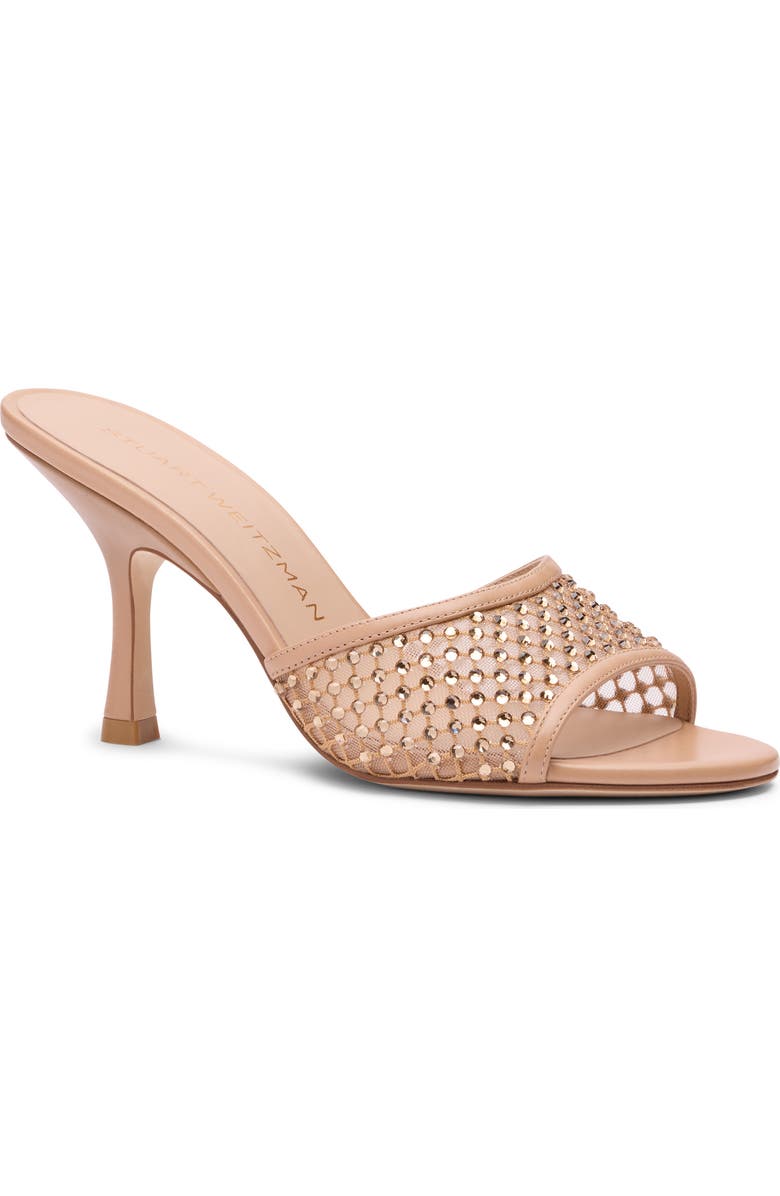 Stuart Weitzman Bareitall Shine Mesh Sandal, Main, color, Adobe