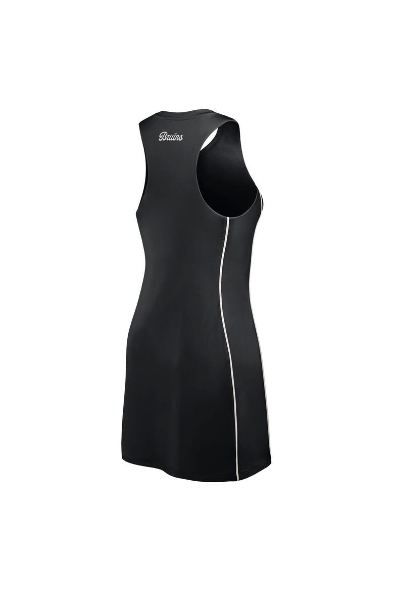 Women's Fanatics Black Boston Bruins Studio Boost Athletic Half-Zip Dress, Alternate, color, Black