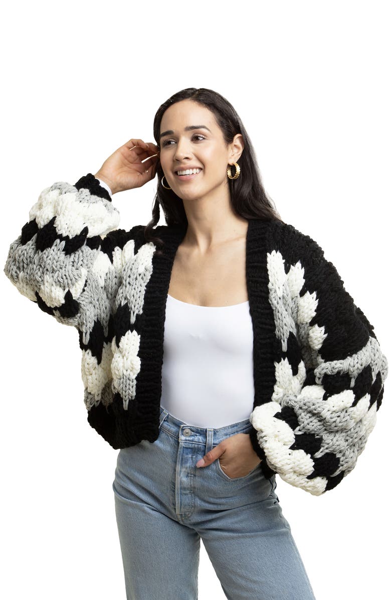 SAACHI Camilla Open Front Crop Cardigan, Alternate, color, Black