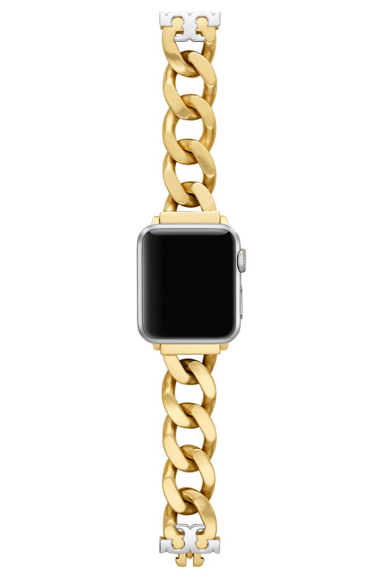 Tory Burch The Curb Link 20mm Apple Watch<sup>®</sup> Bracelet Watchband, Alternate, color,