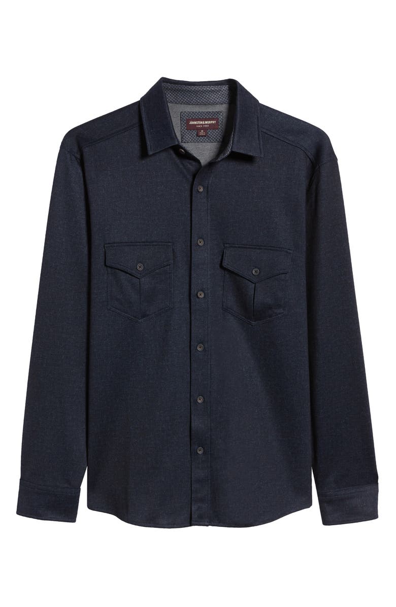 Johnston & Murphy Indigo Button-Down Shirt, Alternate, color, Indigo