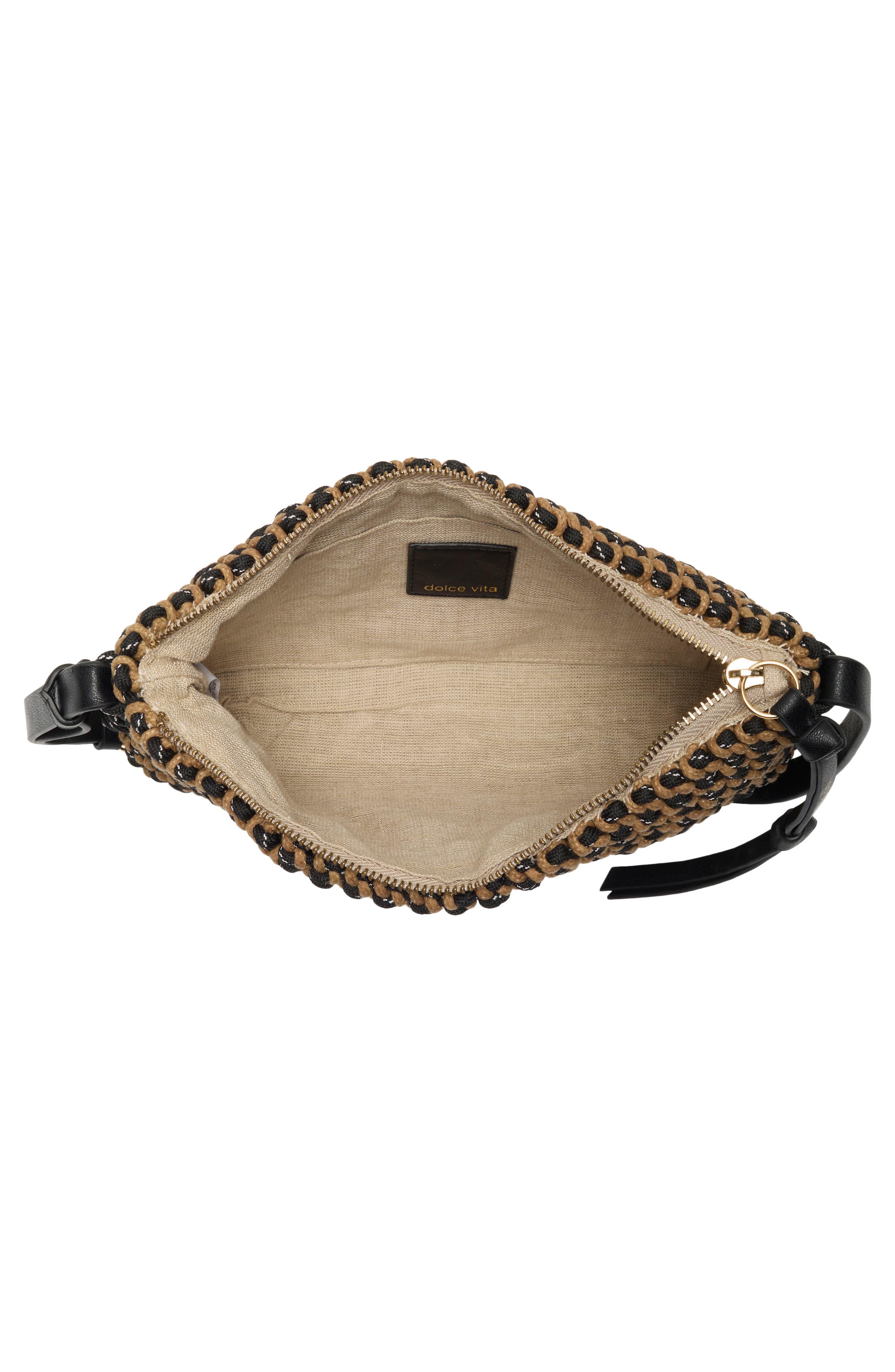 Dolce Vita Woven Shoulder Bag, Alternate, color, Black