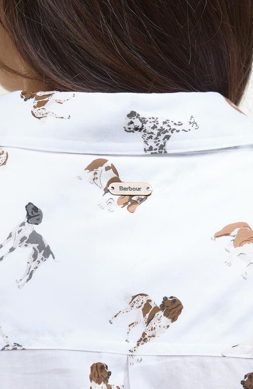Barbour Safari Dog Print Button-up Shirt In White