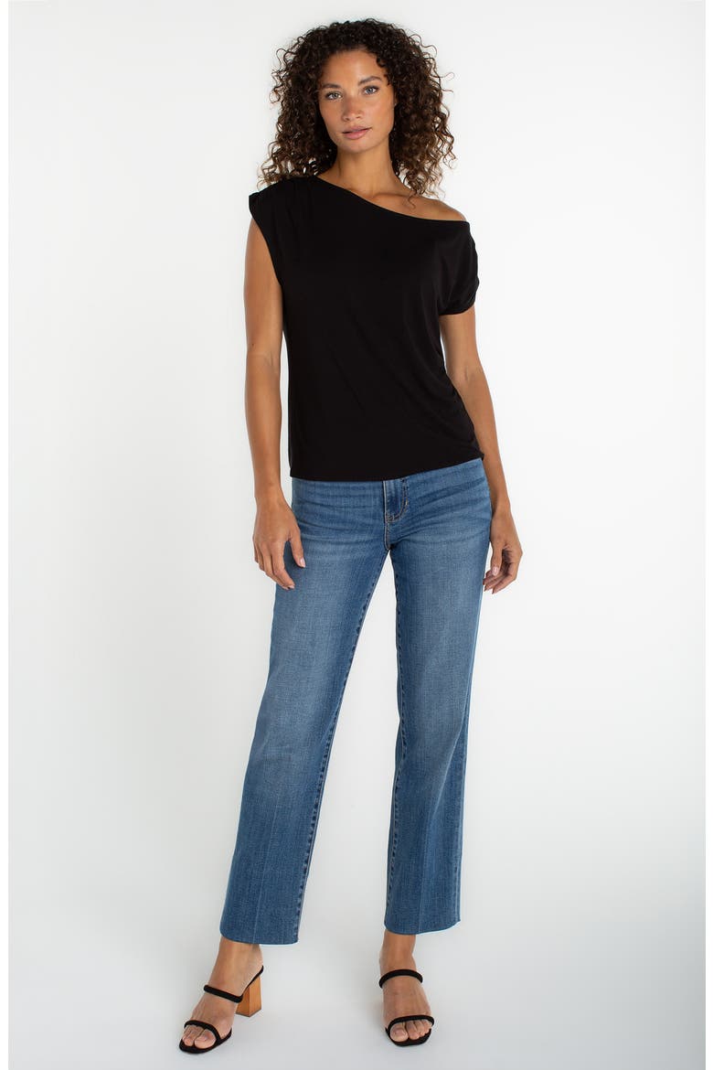 One-Shoulder Top, Alternate, color, BLACK