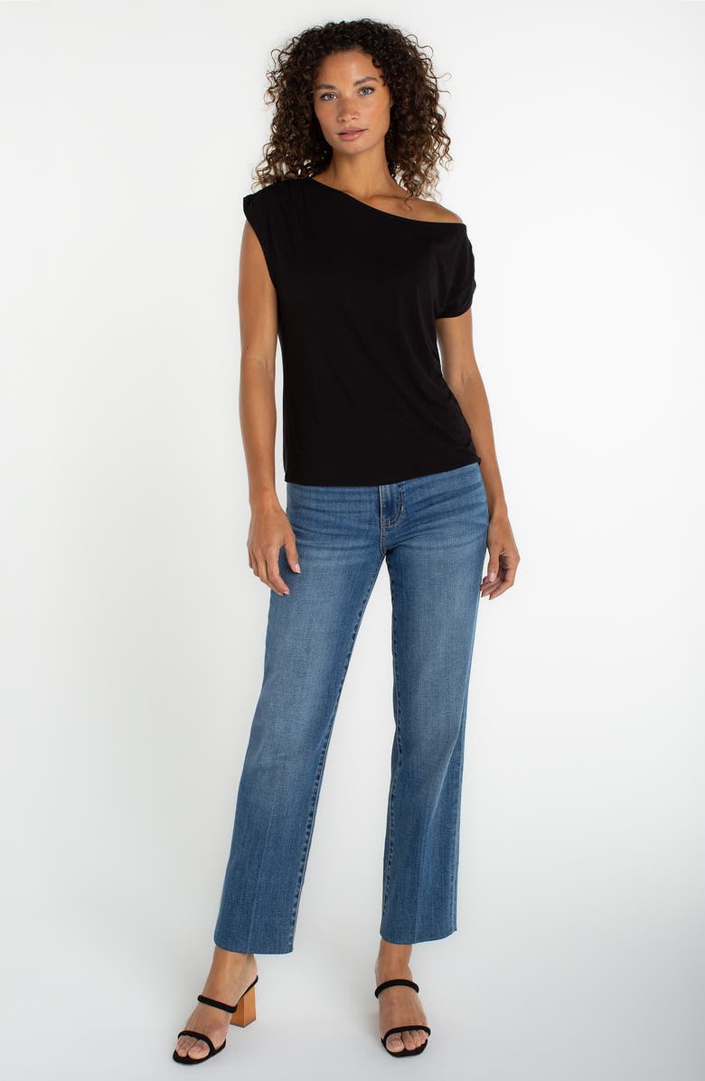 Liverpool Los Angeles One-Shoulder Top, Alternate, color, Black