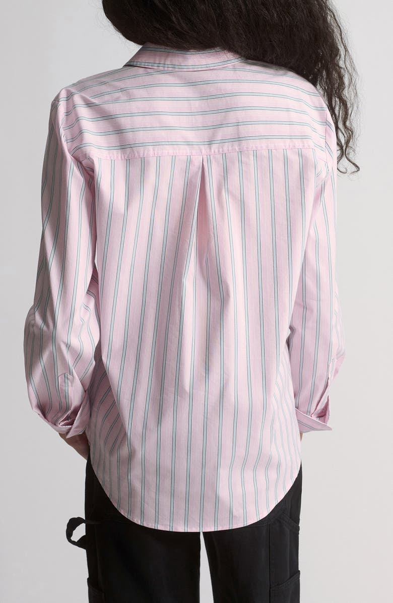 Brooklyn Industries Stripe Cotton Blend Button-Up Shirt, Alternate, color, Pink Striped