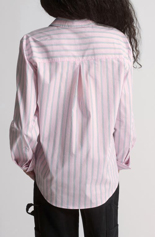 Brooklyn Industries Stripe Cotton Blend Button-up Shirt