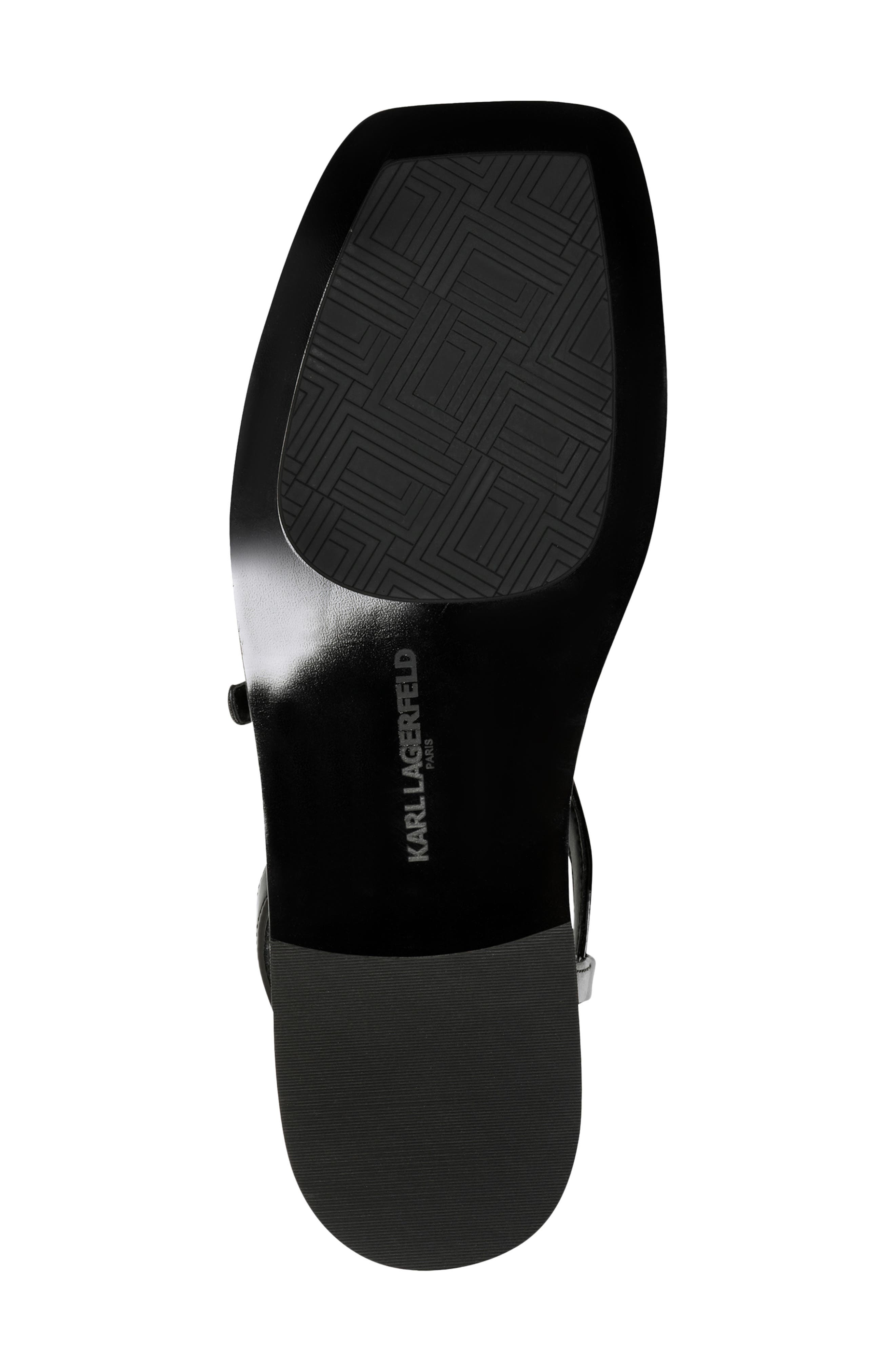 KARL LAGERFELD PARIS Miram Flat Strappy Sandal, Alternate, color, Black