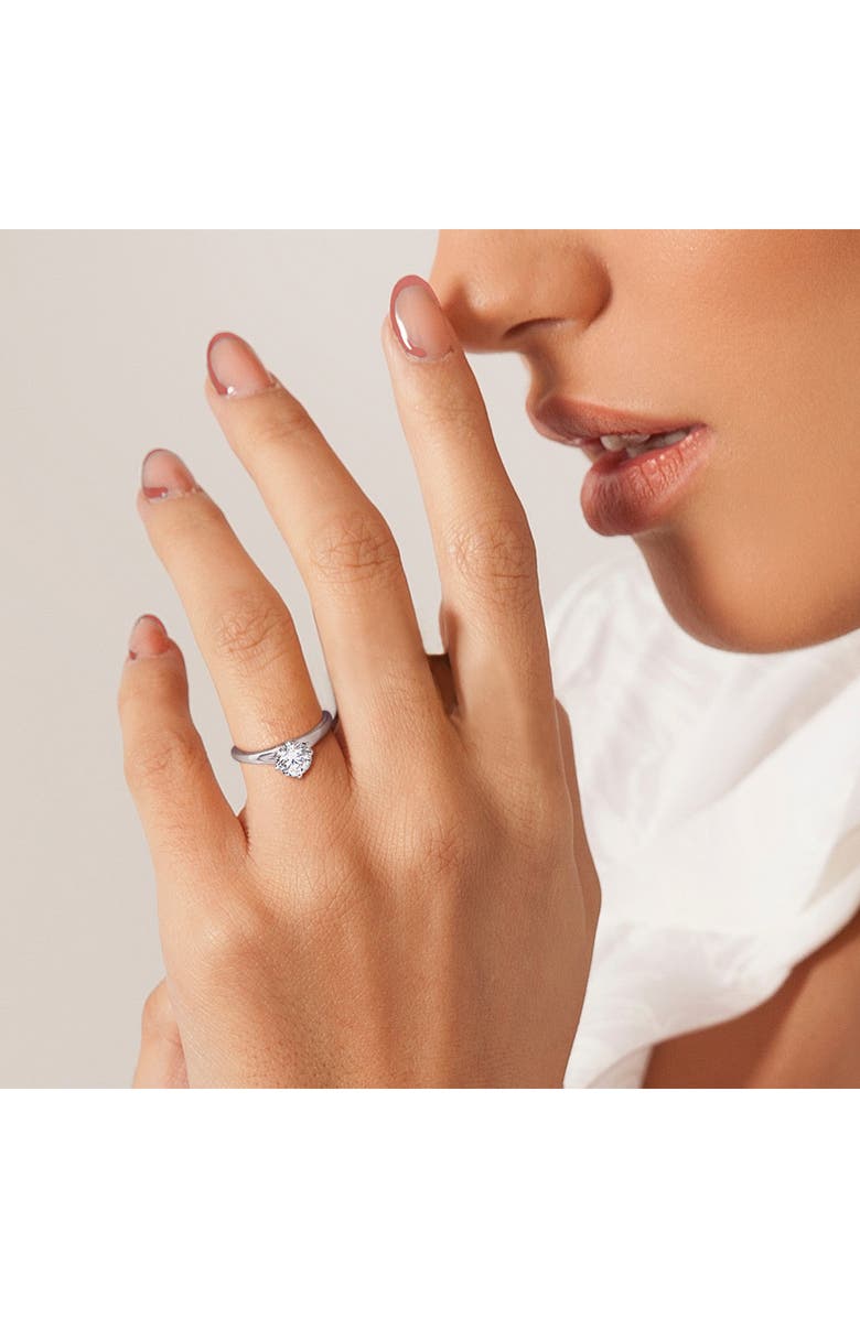 Created Forever Round Lab Grown Diamond Solitaire Ring, Alternate, color, Silver