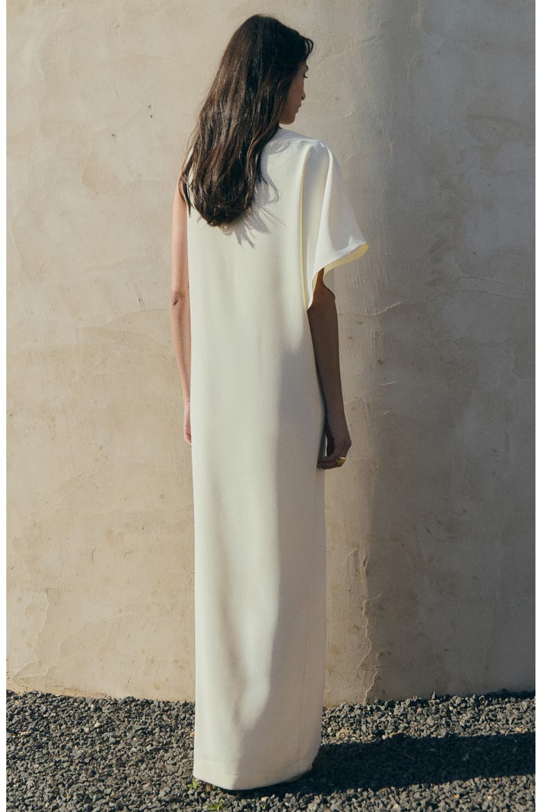 Asymmetric Column Dress, Alternate, color, ECRU