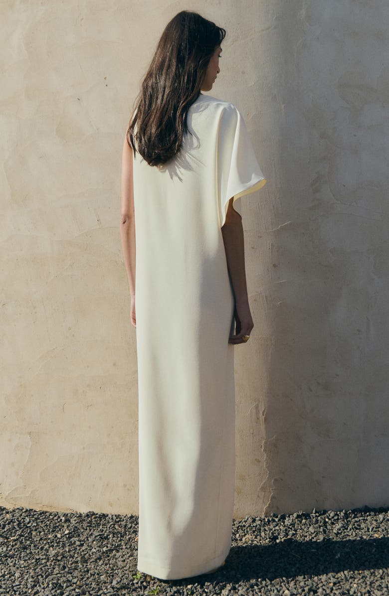 MANGO Asymmetric Column Dress, Alternate, color, Ecru