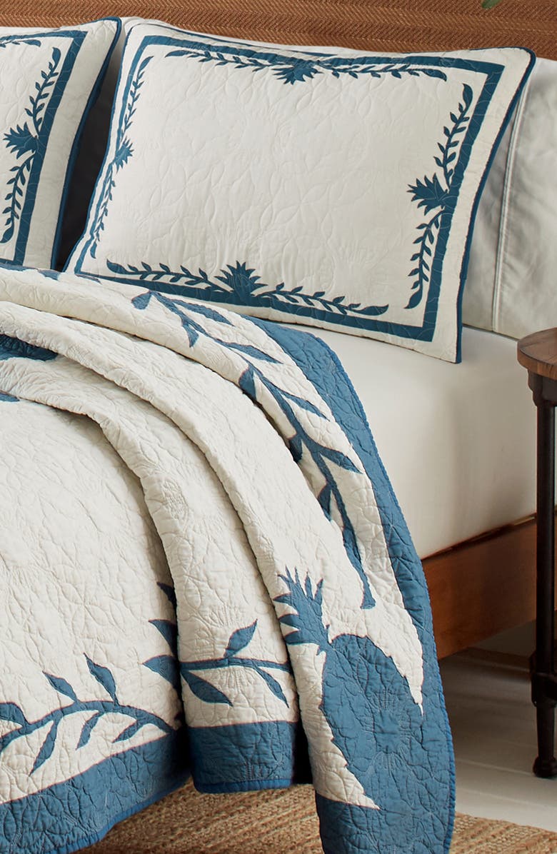 Tommy Bahama Aloha Pineapple Quilt, Alternate, color, Blue
