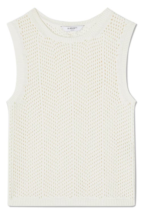 Lk Bennett Ava Open Stitch Sleeveless Cotton Blend Sweater In White