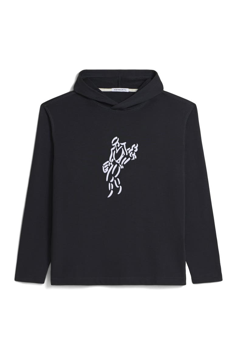 Golfman Satin Stitch Hoodie, Main, color, Black