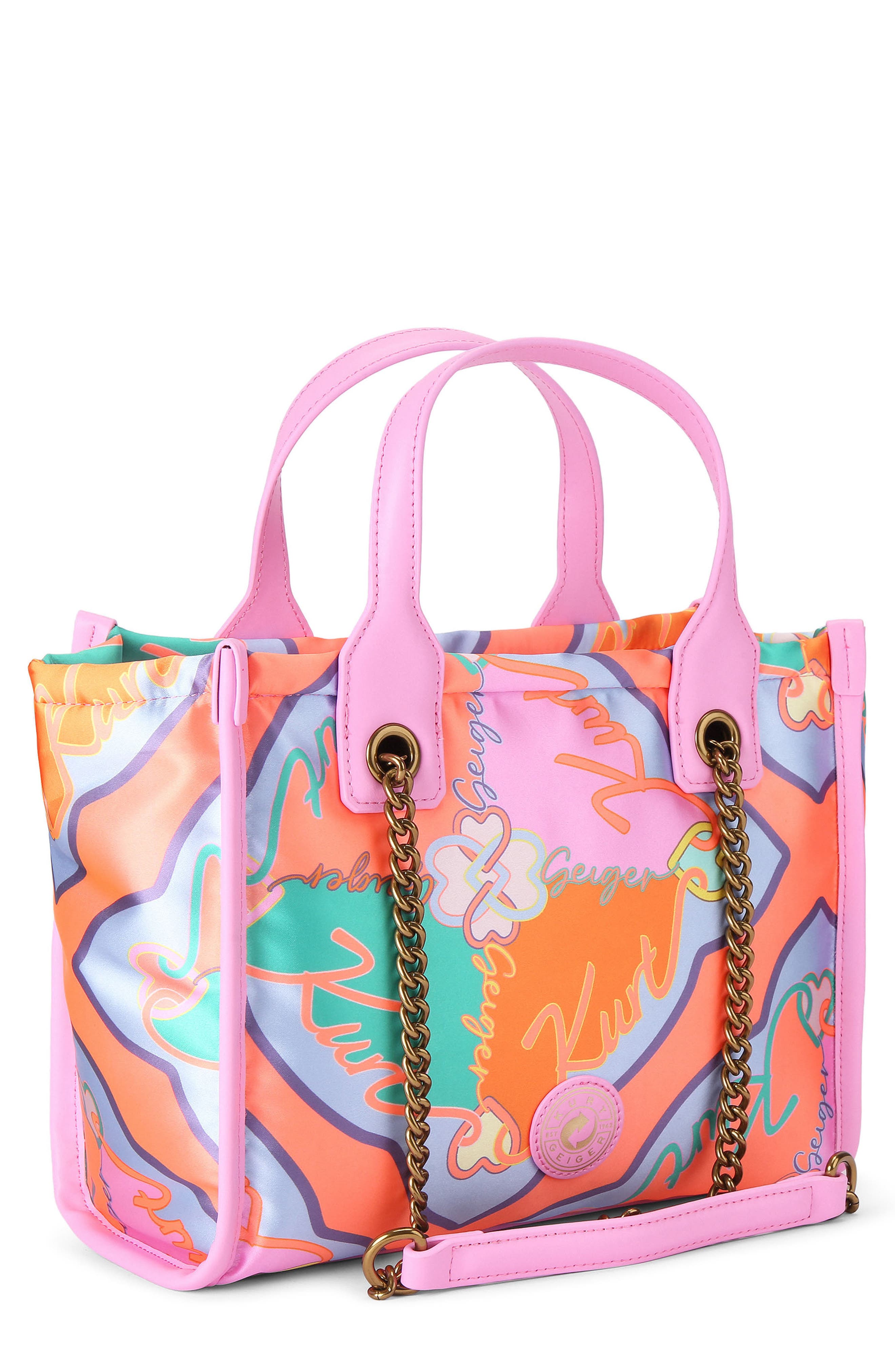 Kurt Geiger London Small Hoxton Print Shopper Bag, Alternate, color, Pink