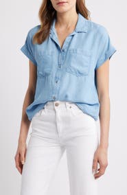beachlunchlounge Issey Short Sleeve Chambray Shirt