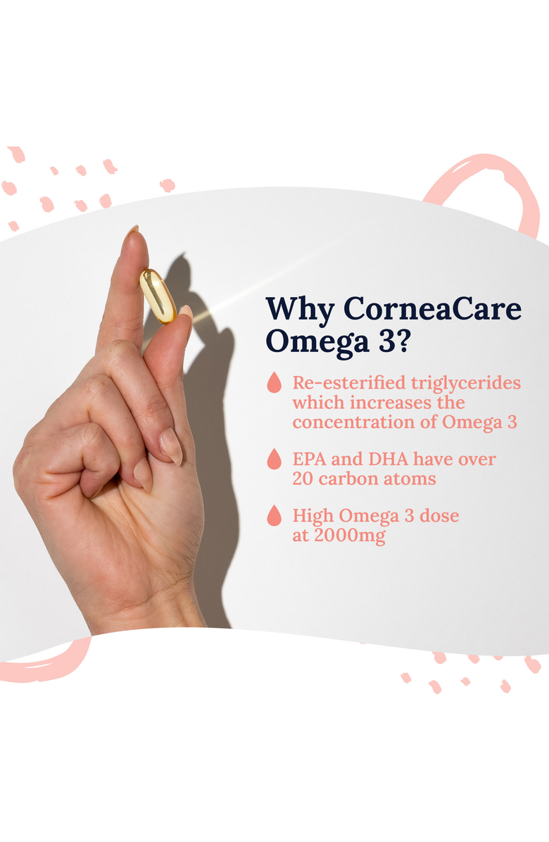 Cornea Care Triple Strength Omega 3 Softgels for Eye, Alternate, color, 