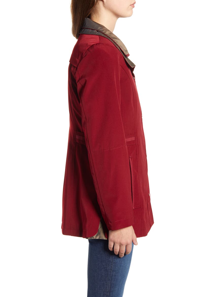 Raincoat with Removable Hood & Liner, Alternate, color, MERLOT