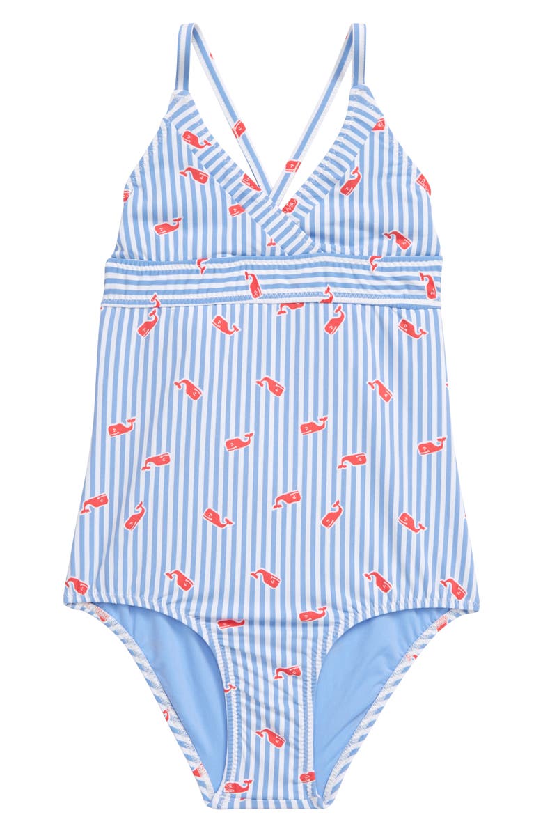 vineyard vines Whale Stripe One-Piece Swimsuit, Main, color,