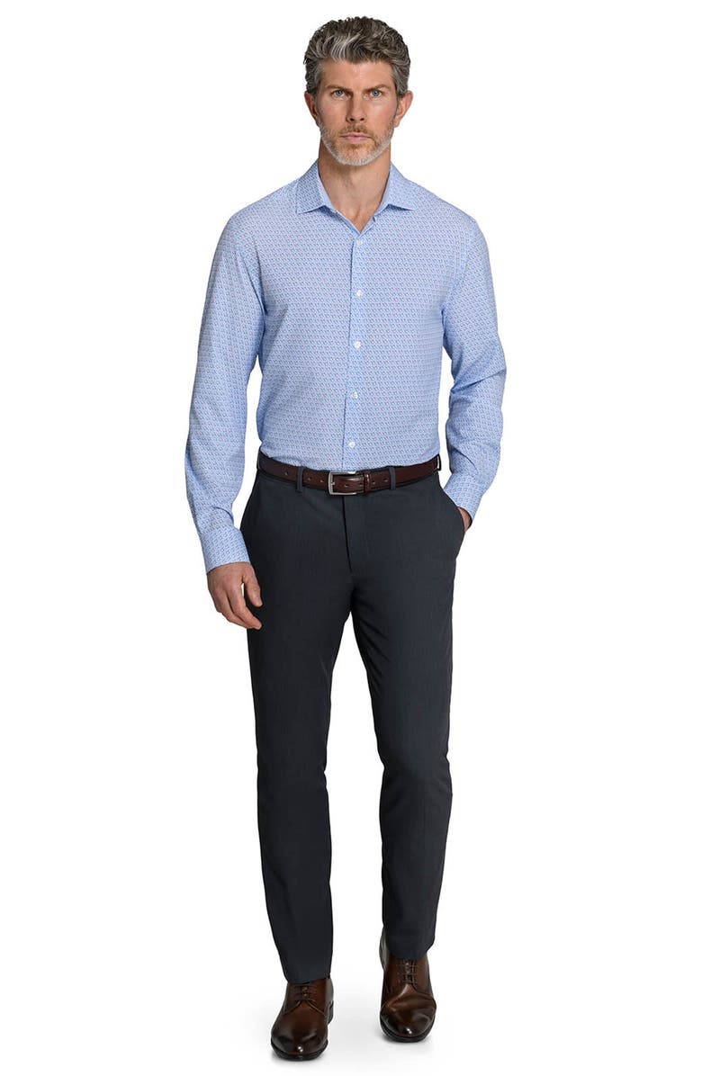 W.R.K Faint Floral Performance Dress Shirt, Alternate, color, White/ Blue