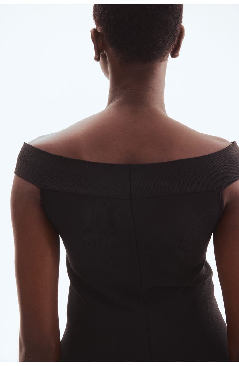 H&M Off-the-shoulder Peplum Top, Alternate, color, Black