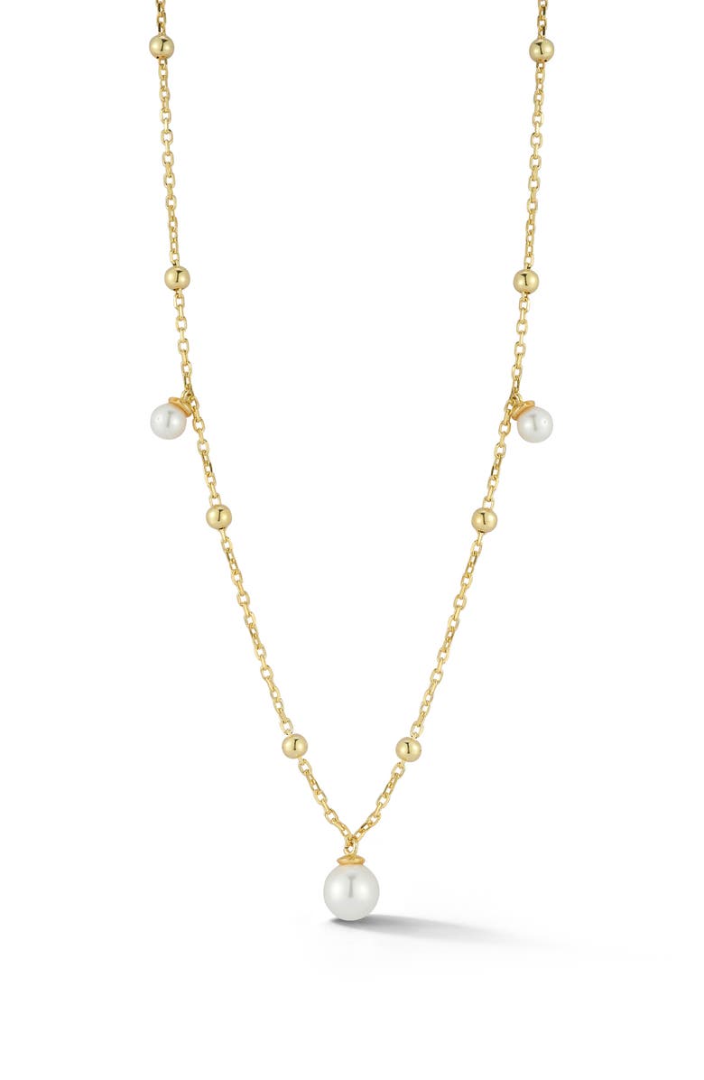 SPHERA MILANO Cultured Pearl Shaker Chain Necklace, Main, color, Gold