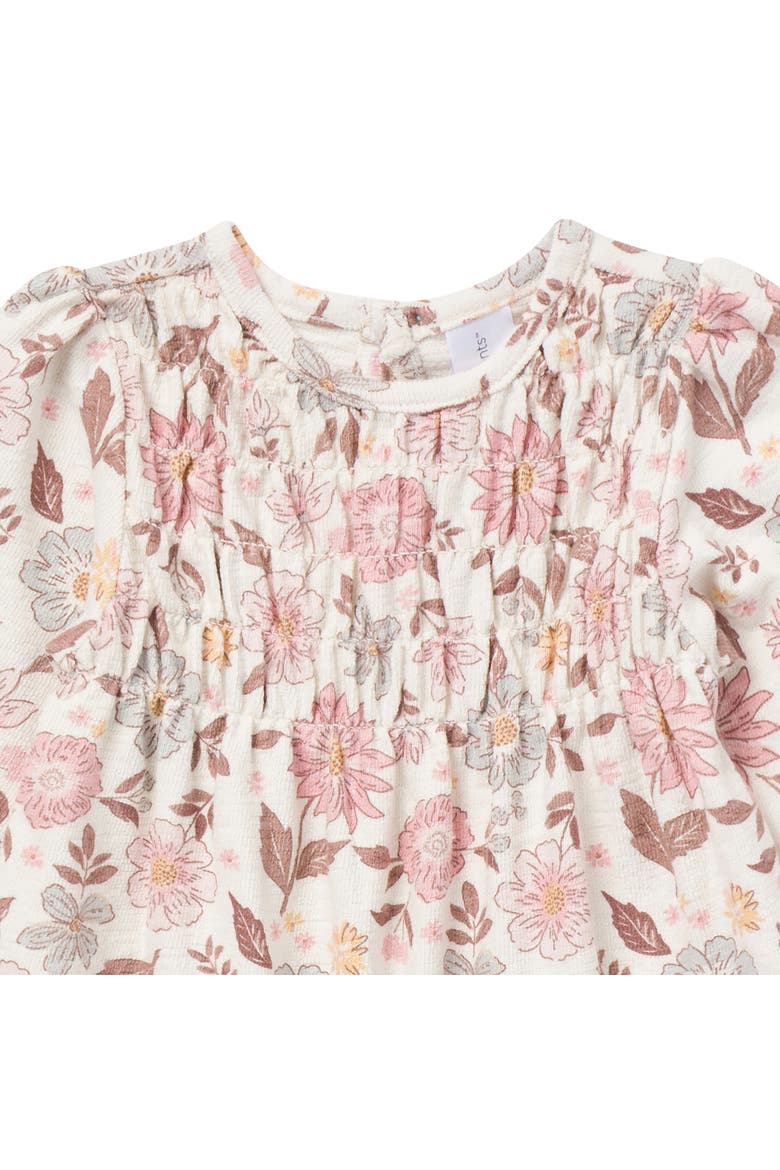 Smocked Long Leg Romper, Alternate, color, Flower Blossoms