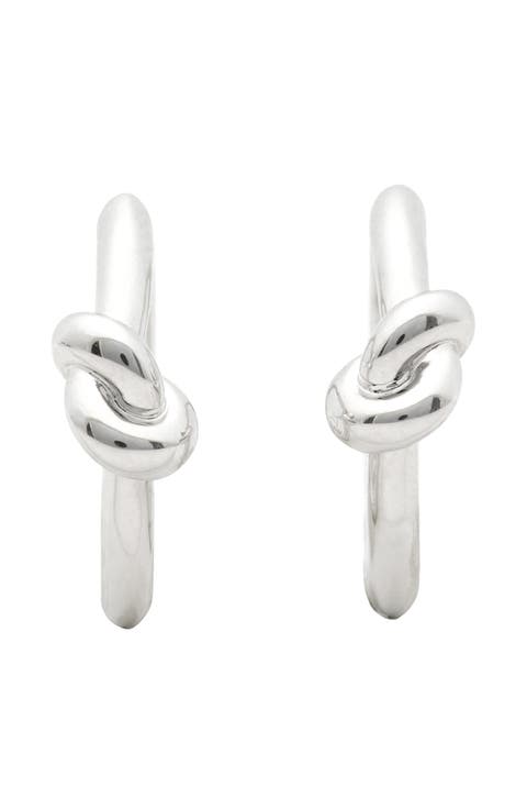 Knotted Huggie Hoop Earrings