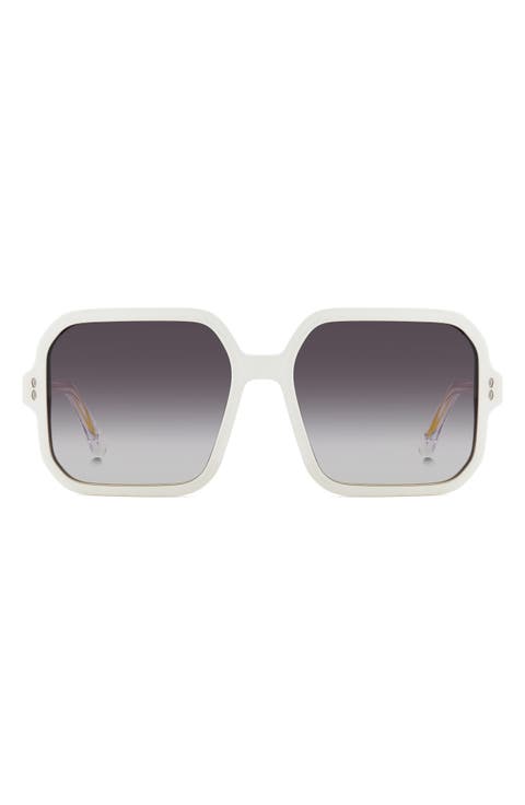 57mm Gradient Square Sunglasses