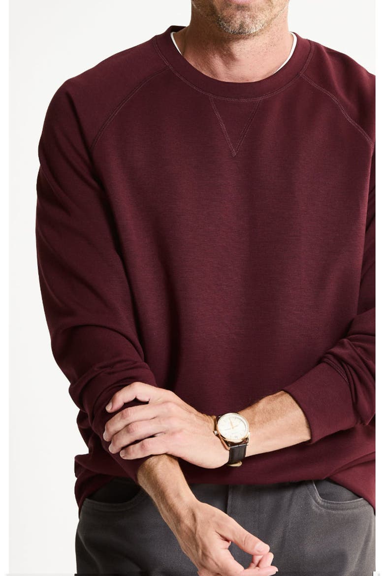 Micro Stripe Raglan Crewneck, Alternate, color, DARK RED