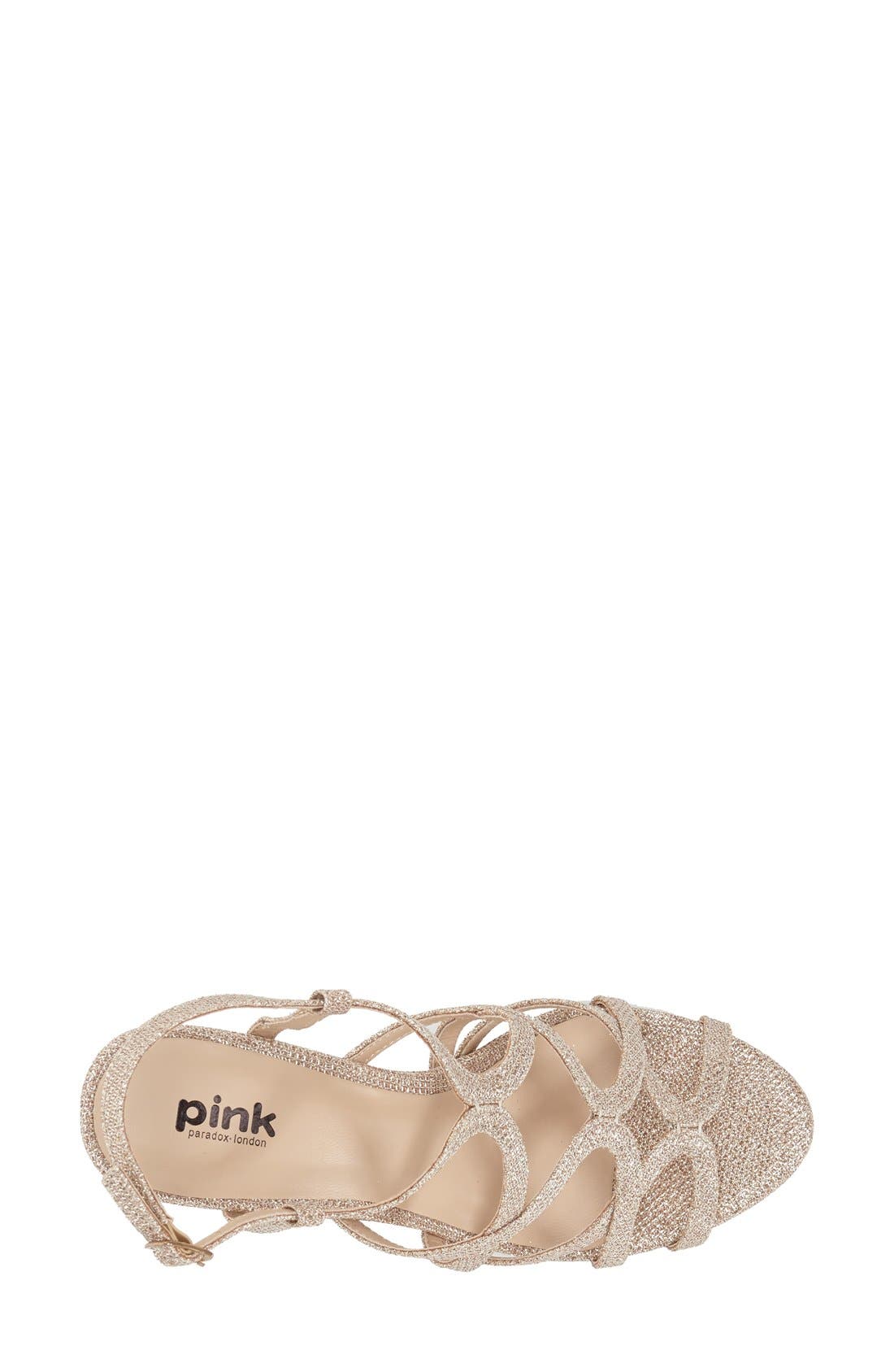 Paradox London Pink 'Rich Glitter' Sandal, Alternate, color, 