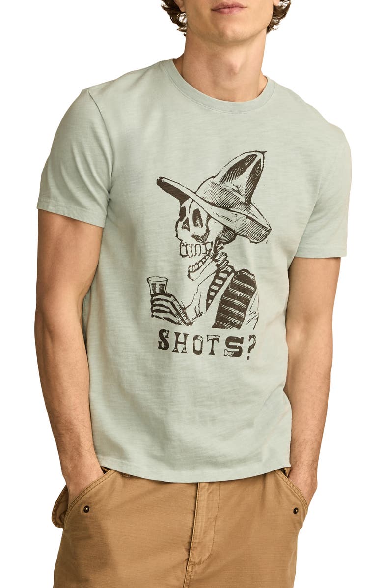 Lucky Brand Shots Skeleton Cotton Graphic T-Shirt, Main, color, 