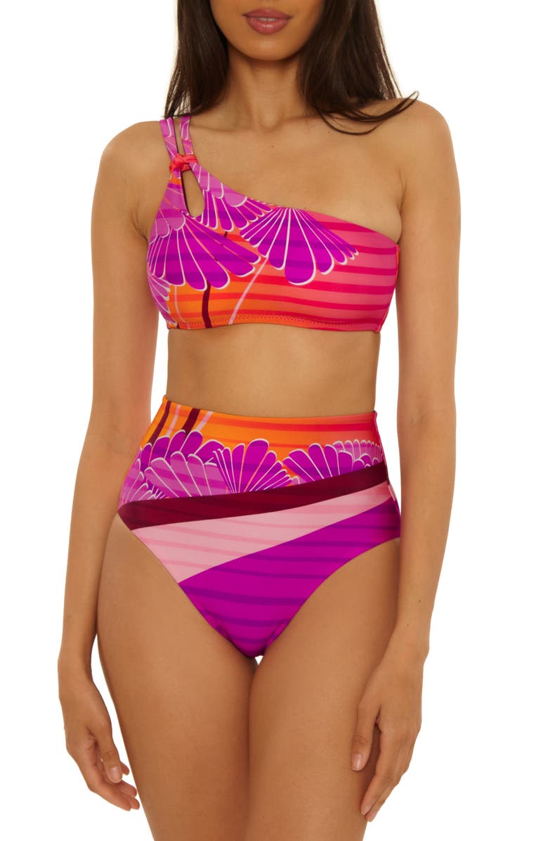 Trina Turk Rhodes Asymmetric Strappy Bikini Top, Alternate, color, Multi